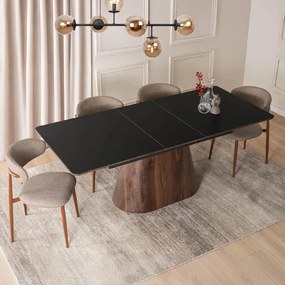 PROXIMA.store - Rozkladací jedálenský stôl LIZBONA FARBA: čierna, konštrukcia: orech