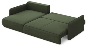 Zelená rozkladacia/s úložným priestorom rohová pohovka (ľavý roh) Nanea – Makamii