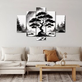 Obraz – Čiernobiela bonsai (150x105 cm)