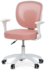 Detská pracovná stolička DINO — sieť / látka, ružová