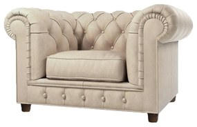 Krémové zamatové kreslo Cambridge - Ropez