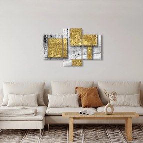 Obraz - Zlaté štvorce N⁰3 (90x60 cm)