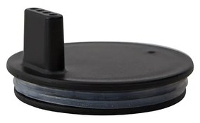 Čierne viečko pre detský hrnček Design Letters, 7 cm