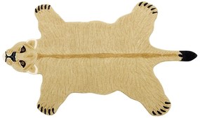 Vlnený detský koberec v tvare levice 100 x 160 cm béžový SARABI Beliani