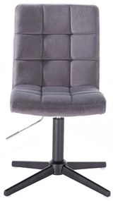 LuxuryForm DESIGN Stolička TOLEDO VELUR na čiernom kríži - tmavo šedá