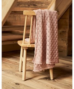 Ružová bavlnená pletená detská deka 70x100 cm Ria – Kave Home
