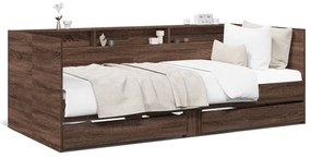 Denná posteľ so zásuvkami hnedý dub 75x190 cm kompozitné drevo 3280866
