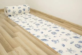 Kúpeľňová penová rohož softy-tex 820 krémová / modrá, mušle