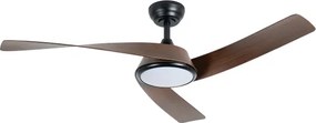 ZEVENTI - LED stropný ventilátor AERYS LED/24W/230V Wi-Fi Tuya čierna/orech + diaľkové ovládanie