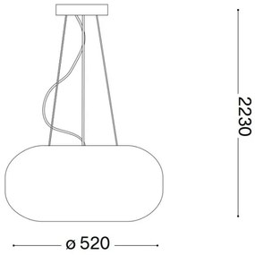 Ideal Lux - Luster na lanku ULISSE 3xE27/60W/230V pr. 52 cm biela