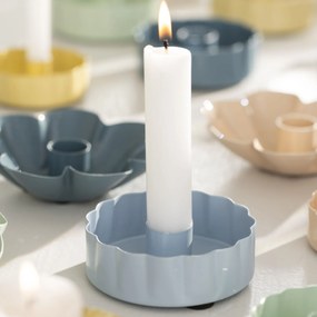 Ib Laursen Kovový svietnik Wavy Edge Light Blue