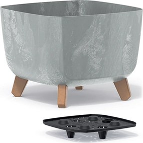 Plastový kvetináč na nožičkách DGQL300E 29 cm - sivý betón