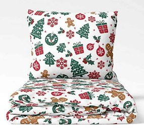 Vianočné obliečky bavlnené Vianočné perníčky TiaHome - 1x Vankúš 90x70cm, 1x Paplón 140x200cm