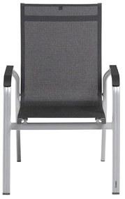 Basic+ Premium záhradná jedálenská stolička strieborná