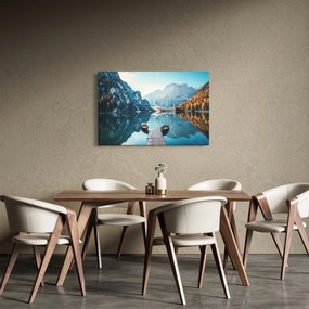 Obraz - Lode na jazere Braies (90x60 cm)