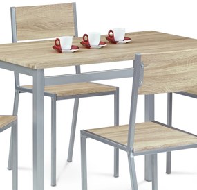Jedálenský set HARVEY so 4 stoličkami, 110 x 70 x77 cm, dub Sonoma