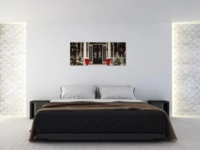 Obraz - Vianočne nazdobený dom (120x50 cm)