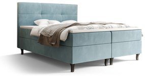 Manželská posteľ Boxspring 140 cm Lumba Comfort (sivomodrá) (s matracom a úložným priestorom). Vlastná spoľahlivá doprava až k Vám domov. 1056097