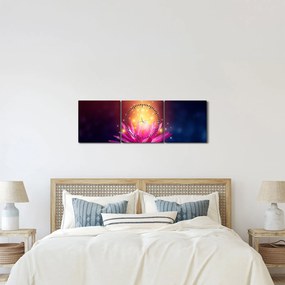 Obraz lekna na vode (s hodinami) (90x30 cm)