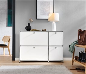 Odkladacia skrinka »CN3« so 4 výklopnými dvierkami, biela