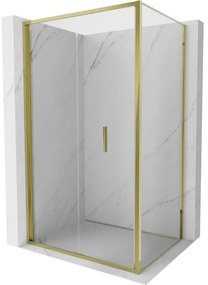 Mexen Exo, skladací sprchový kút 90 x 80 cm, číre sklo, zlatá, 816-090-080-50-00