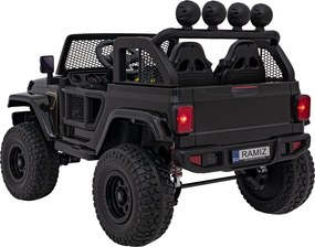 Ramiz Terénne auto OFF-ROAD 3.0 pre deti čierne + diaľkové ovládanie + pomalý štart + pásy + LED a zvuky