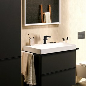 Hansgrohe Tecturis E, páková umývadlová batéria 110 Fine CoolStart EcoSmart+ s odtokovou garnitúrou, čierna matná, HAN-73023670