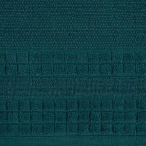 Tyrkysový uterák CUBA so zvýrazneným károvaným okrajom Rozmer: 70 x 140 cm