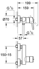 GROHE 32210001 - Sprchová batéria CONCETTO DN 15 lesklý chróm