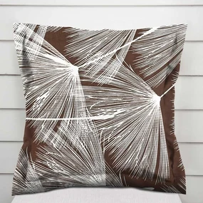 Biante Bavlnená obliečka na vankúš s lemom Sandra SA-499 Biele abstraktné páperie na hnedom 40 x 60 cm