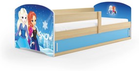 Detská posteľ 80 x 160 cm Lukan (borovica + vzor snow) (s roštom, matracom a úl. priestorom). Vlastná spoľahlivá doprava až k Vám domov. 1056461