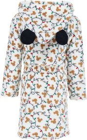 Dievčenský vianočný coral fleece župan s kapucňou Minnie Mouse, EU 98 Biela