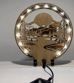 Drevená lampička na nočný stolík Kôň