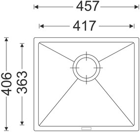 Granitový drez Sinks FRAME 457 Pureblack