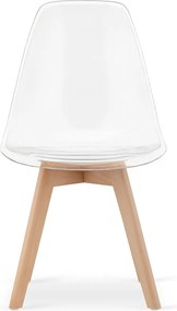 AKCIA Transparentná stolička KITO s bukovými nohami II. akosť