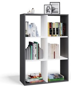 Regál Malax 2x3 110 cm antracit/bílý