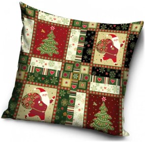 Dekoračný vankúš Vianočný Patchwork - 40 x 40 cm