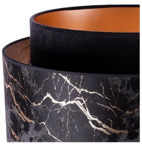 Závesné svietidlo Werona duo 3, 1x čierne textilné tienidlo so vzorom, g