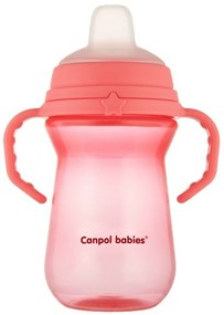Nevylievací hrnček Canpol Babies s mäkkým náustkom, ružový, 250 ml