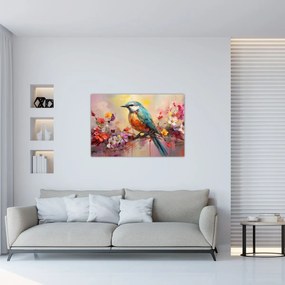 Obraz - Maľba vtáčika (90x60 cm)