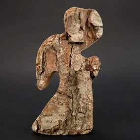 AMADEA Drevený anjel s kôrou, masívne drevo, 8x4x2 cm