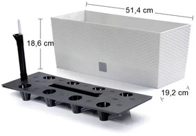 Samozavlažovací plastový kvetináč DRTC500 50 cm - biela