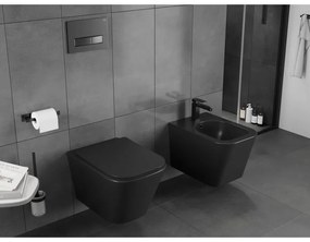 Mexen Teo, závesná WC misa 510x345x340 mm, Rimless Tornádo + WC sedadlo z duroplastu, čierna matná, 30850685T