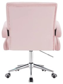 LuxuryForm DESIGN Stolička BOSTON VELUR na striebornej podstave s kolieskami - svetlo ružová
