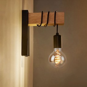 Toolight Toolight, nástenná lampa 1xE27 APP972-1W LINE, čierna-hnedá, OSW-03241
