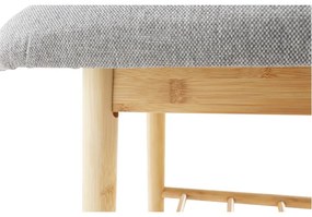 Sivá lavica s bambusovou konštrukciou LAVIDA TYP 2