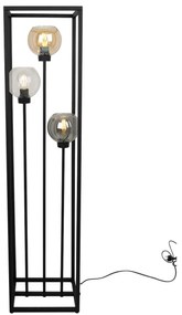 Stojacia lampa Haga Cage, 3x sklenené tienidlo v kovovom ráme (mix 3 farieb)