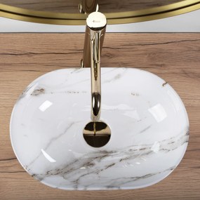 Rea Amelia, umývadlo na dosku 380x260x120mm, imitácia kameňa Shiny Aiax, REA-U9107