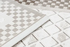 Koberec AKRYL VALS 103 Geometricky ramka 3D , béžový / slonia kosť