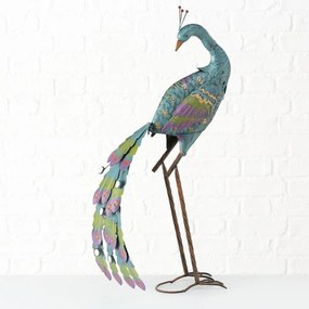 Záhradná kovová figúrka Peafowl, 78 cm, modrá